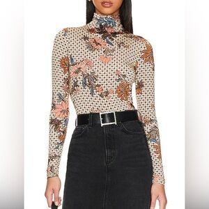 ULLA JOHNSON New York Aurelia Turtleneck in Jasmine Floral Small